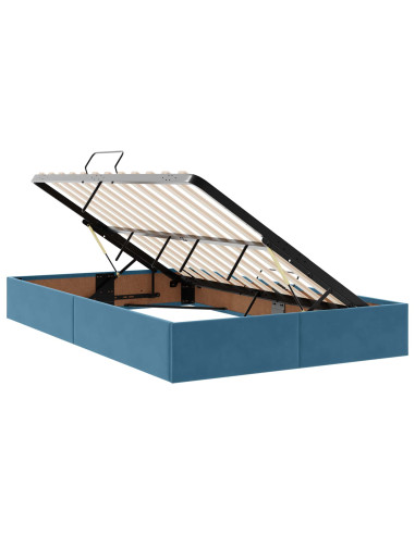 Letto con Contenitore Blu Scuro 120 x 200 cm Velluto