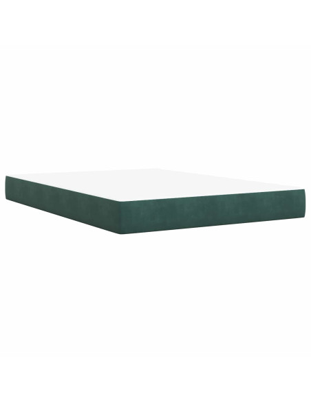 Letto box spring con materasso Verde Scuro 160 x 200 cm Velluto