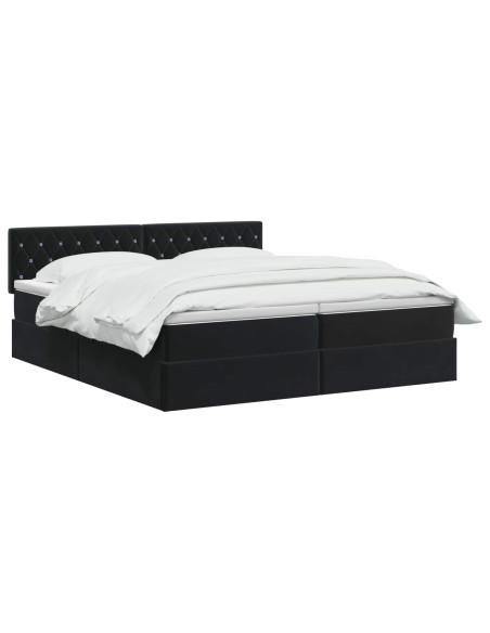 Letto con Contenitore con testiera 2 pz Nero