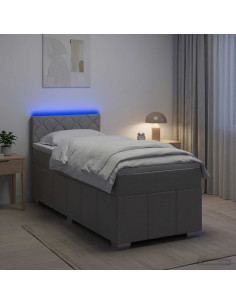 Letto box spring con materasso Grigio Chiaro 100 x 200 cm