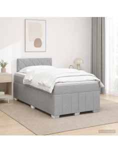 Letto box spring con materasso Grigio Chiaro 120 x 190 cm