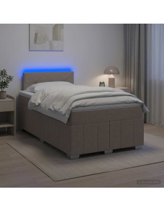 Letto box spring con materasso Tortora 120 x 200 cm Tessuto