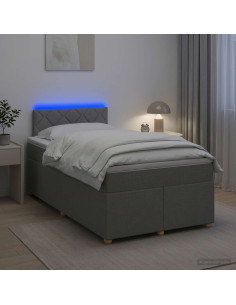Letto box spring con materasso Grigio Chiaro 120 x 190 cm