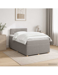 Letto box spring con materasso Tortora 120 x 190 cm Tessuto