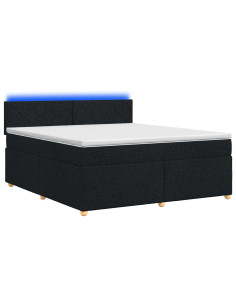 Letto box spring con materasso Nero 140 x 200 cm Tessuto 2