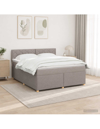Letto box spring con materasso Tortora 140 x 200 cm Tessuto