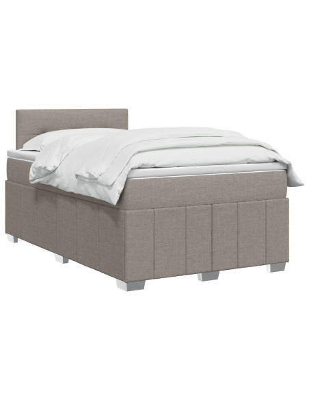 Letto box spring con materasso Tortora 120 x 190 cm Tessuto