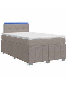 Letto box spring con materasso Tortora 120 x 200 cm Tessuto 2