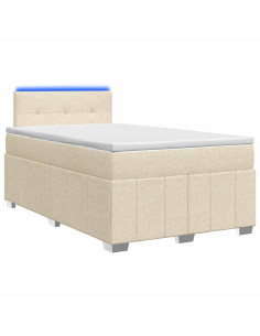 Letto box spring con materasso Crema 120 x 200 cm Tessuto 2