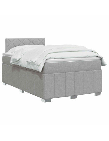 Letto box spring con materasso Grigio Chiaro 120 x 200 cm