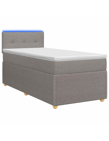 Letto box spring con materasso Tortora 100 x 200 cm Tessuto