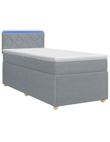 Letto box spring con materasso Grigio Chiaro 100 x 200 cm