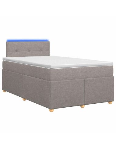 Letto box spring con materasso Tortora 120 x 190 cm Tessuto