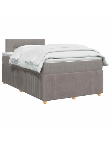 Letto box spring con materasso Tortora 120 x 190 cm Tessuto