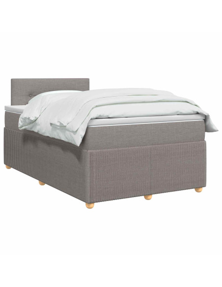 Letto box spring con materasso Tortora 120 x 190 cm Tessuto