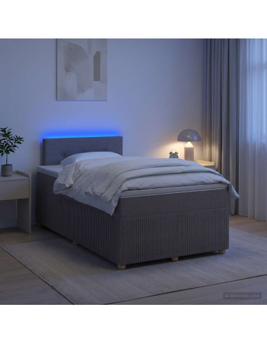 Letto box spring con materasso Tortora 120 x 190 cm Tessuto