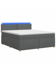 Letto box spring con materasso Grigio Scuro 140 x 190 cm 2