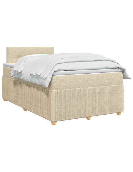 Letto box spring con materasso Crema 120 x 200 cm Tessuto