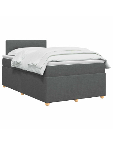 Letto box spring con materasso Grigio Scuro 120 x 200 cm