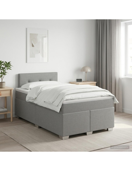 Letto box spring con materasso Grigio Chiaro 120 x 200 cm