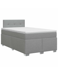 Letto box spring con materasso Grigio Chiaro 120 x 190 cm 2