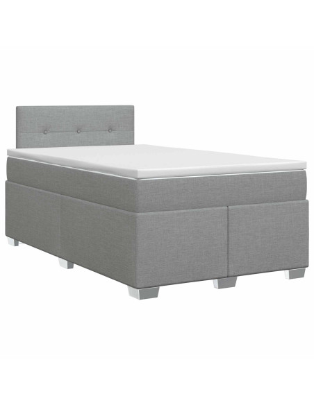Letto box spring con materasso Grigio Chiaro 120 x 200 cm