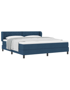 Letto a molle con testiera Blu 180 x 200 cm Tessuto 2