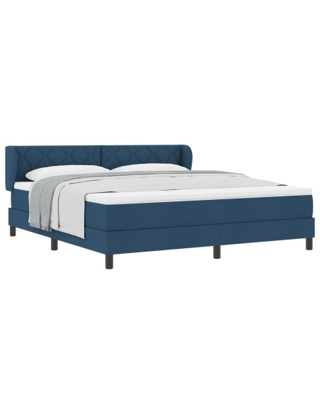 Letto a molle con testiera Blu 180 x 200 cm Tessuto