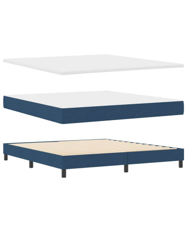 Letto a molle con testiera Blu 180 x 200 cm Tessuto
