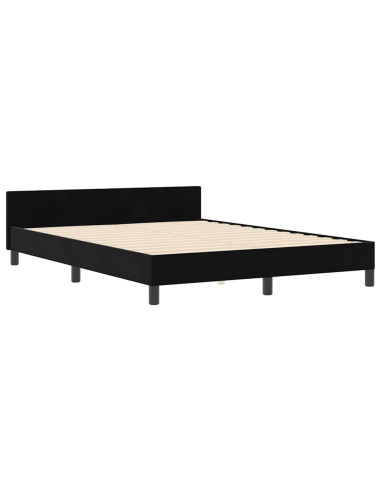 Letto a molle con testiera Nero 140 x 190 cm Velluto
