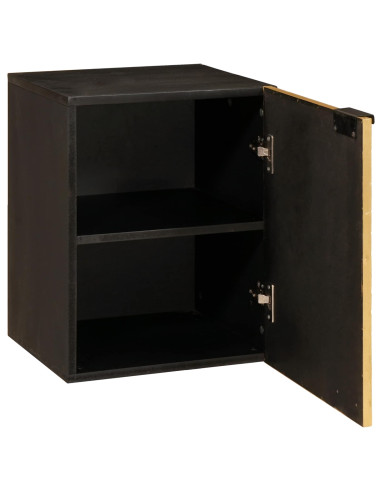 Mobile da Bagno con lo scaffale Nero e Oro 38 x 33 x 48 cm