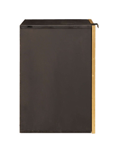 Mobile da Bagno con lo scaffale Nero e Oro 38 x 33 x 48 cm