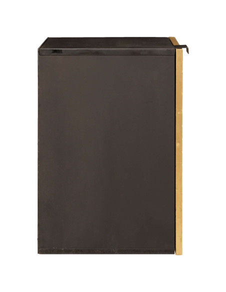 Mobile da Bagno con lo scaffale Nero e Oro 38 x 33 x 48 cm