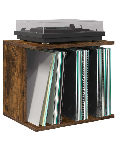 Storage per dischi in vinile Rovere Fumo 42 x 33 x 36 cm