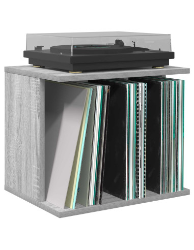 Storage per dischi in vinile Sonoma grigio 42 x 33 x 36 cm