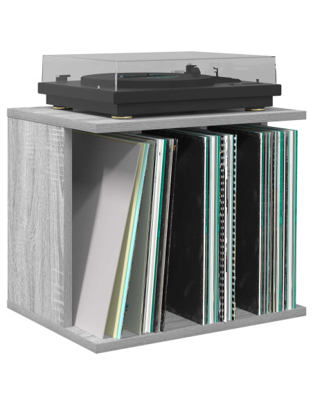 Storage per dischi in vinile Sonoma grigio 42 x 33 x 36 cm