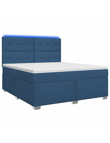 Letto box spring con materasso Blu 180 x 200 cm Tessuto