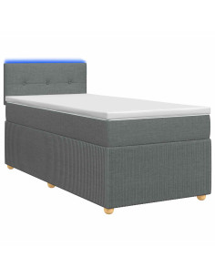 Letto box spring con materasso Grigio Scuro 100 x 200 cm