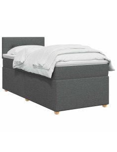 Letto box spring con materasso Grigio Scuro 100 x 200 cm 2