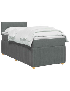 Letto box spring con materasso Grigio Scuro 100 x 200 cm 2