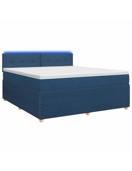 Letto box spring con materasso Blu 180 x 200 cm Tessuto