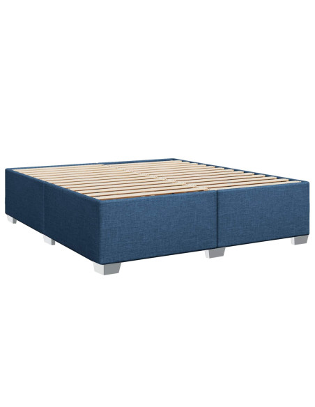 Letto box spring con materasso Blu 180 x 200 cm Tessuto
