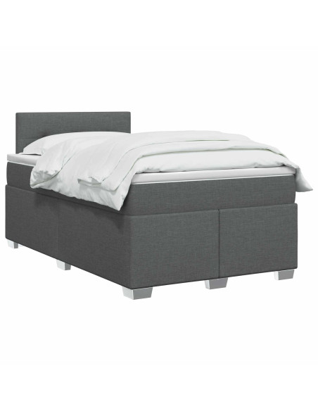 Letto box spring con materasso Grigio Scuro 120 x 200 cm