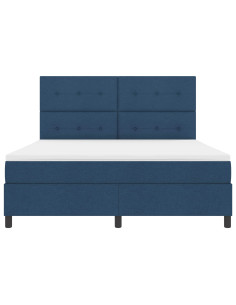 Letto a molle con strisce LED Blu 180 x 200 cm Tessuto