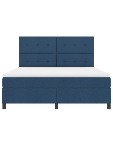 Letto a molle con strisce LED Blu 180 x 200 cm Tessuto