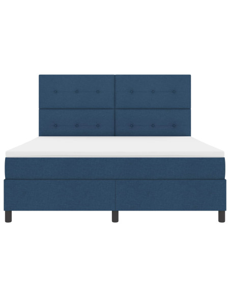 Letto a molle con strisce LED Blu 180 x 200 cm Tessuto