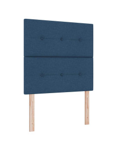 Letto a molle con strisce LED Blu 90 x 200 cm Tessuto 2