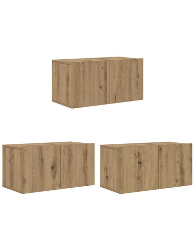 Set mobile TV 3 pcs Marrone 60 x 30 x 30 cm Legno multistrato