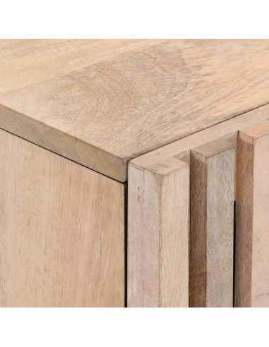 Comodini 2pz 40x34x46 cm in Legno Massello di Mango Sbiancato