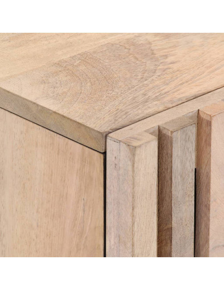 Comodini 2pz 40x34x46 cm in Legno Massello di Mango Sbiancato